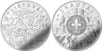 (2019) Монета Литва 2019 год 5 евро "Скаутское движение"  Серебро Ag 925  PROOF